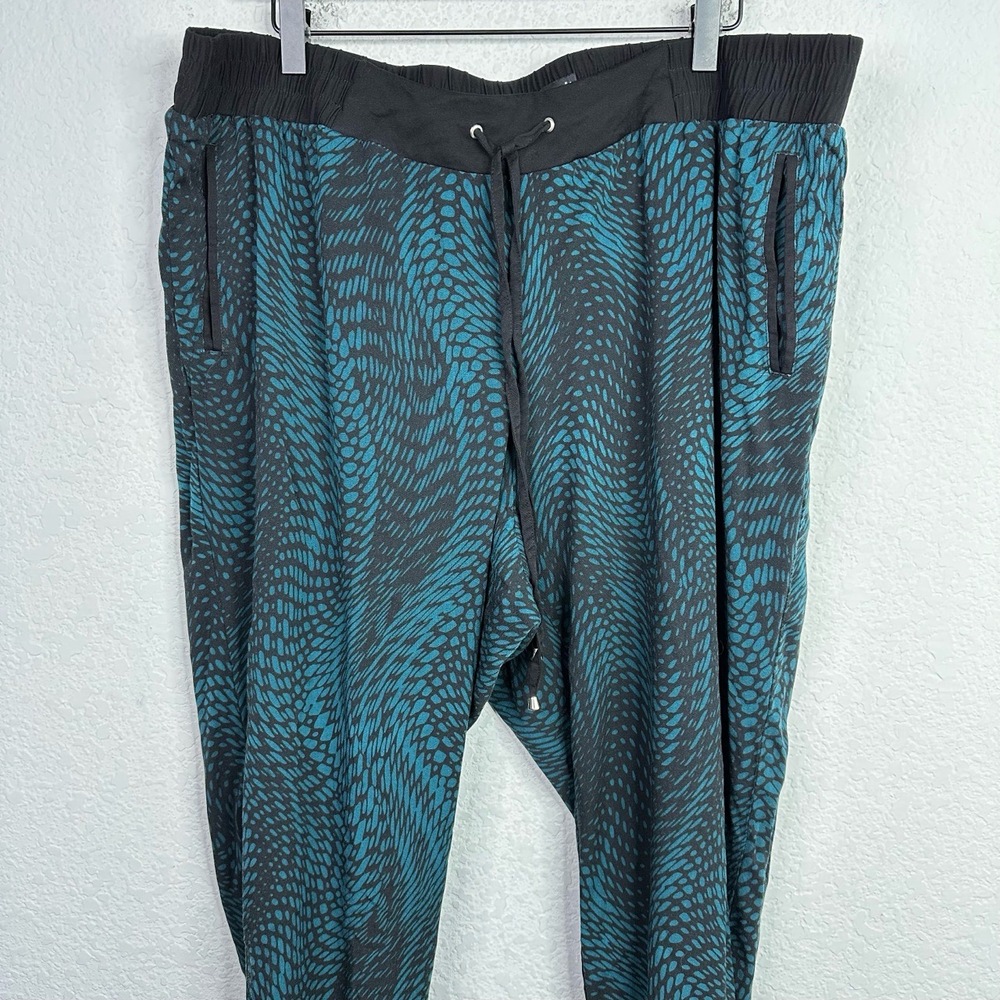 Torrid Pants Womens 2X Black Teal Abstract Drawstring Lounge Boho Relaxed Jogger - Picture 3 of 7